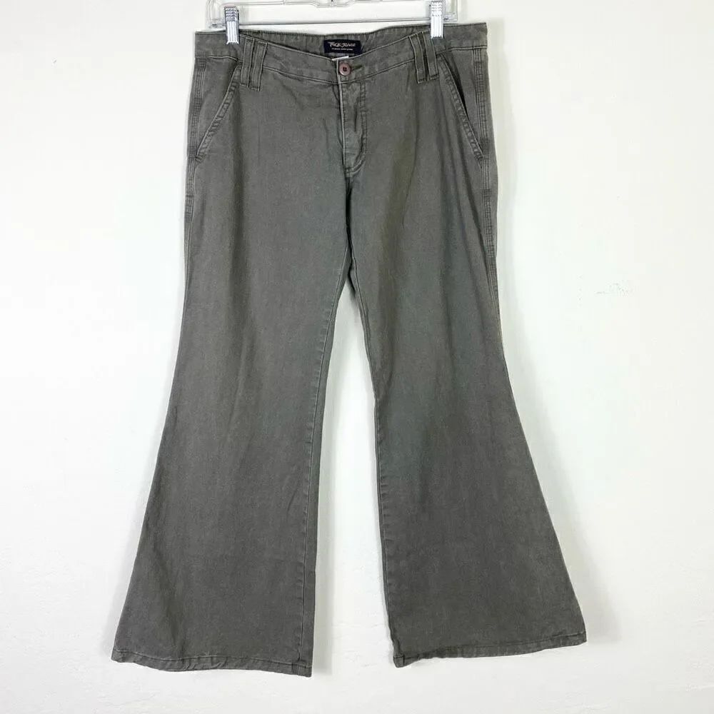 Vintage y2k Truck Jeans Olive Drab Low Rise Wide Leg FlareāJeans Size 11/12